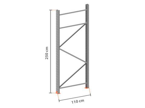 Ständer P45 2.5m - 110cm tief - 4.500kg Feldlast