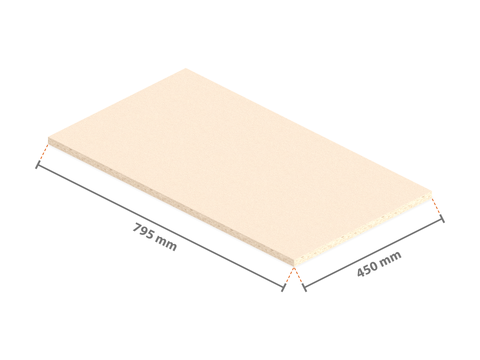 Spanplatte 450x795x19 mm für Weitspannregal 80 cm tief