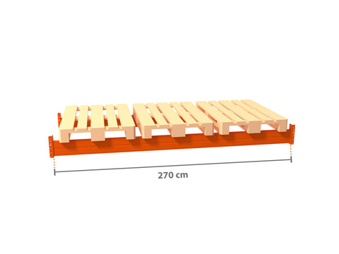 10.4m Palettenregal mit 15.000kg Feldlast | 110cm tief | 3.0m hoch | 2 Ebenen für 33 Europaletten
