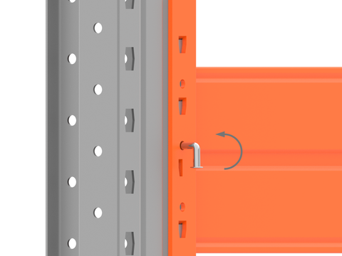 Palettenregal Traverse Aushängesicherung