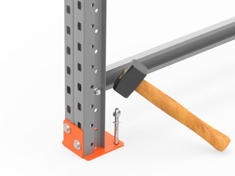 Palettenregal im Boden verankern